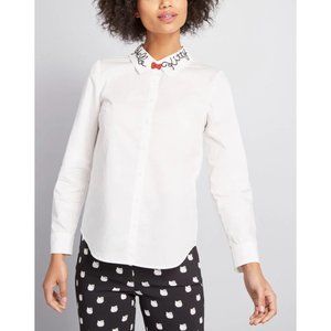 Modcloth Women's Hello Kitty Signature Button-up Top